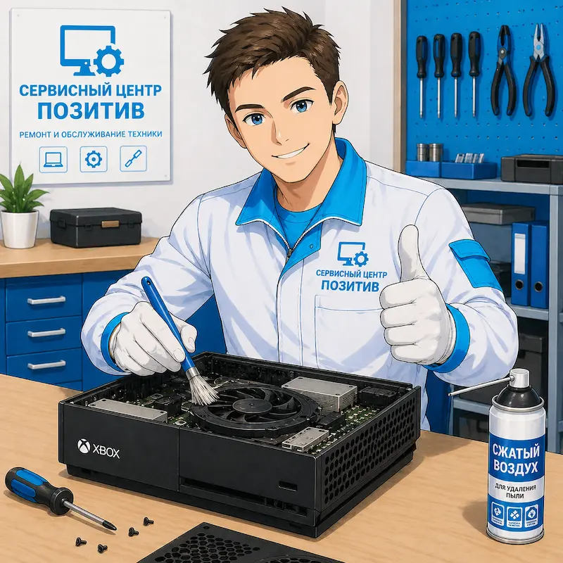 Чистка игровой приставки от пыли в Волгограде | Замена термопасты