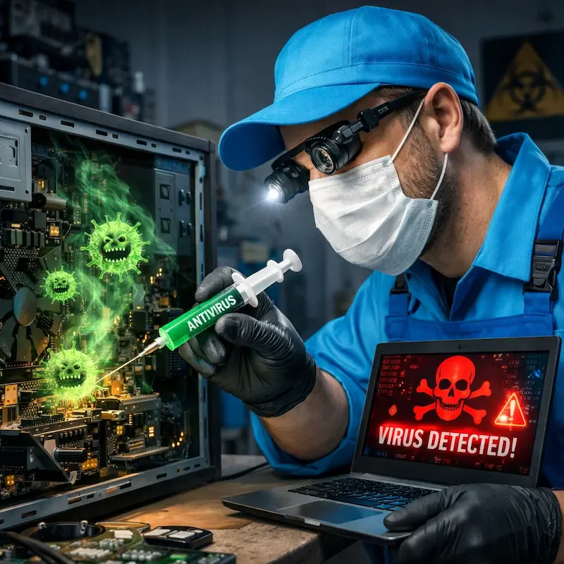 Лечение компьютера от вирусов в Волгограде на дому